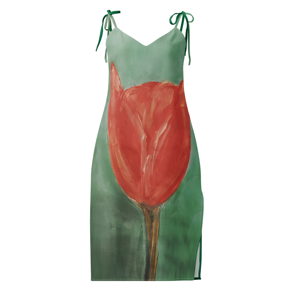Tie-strap midi dress