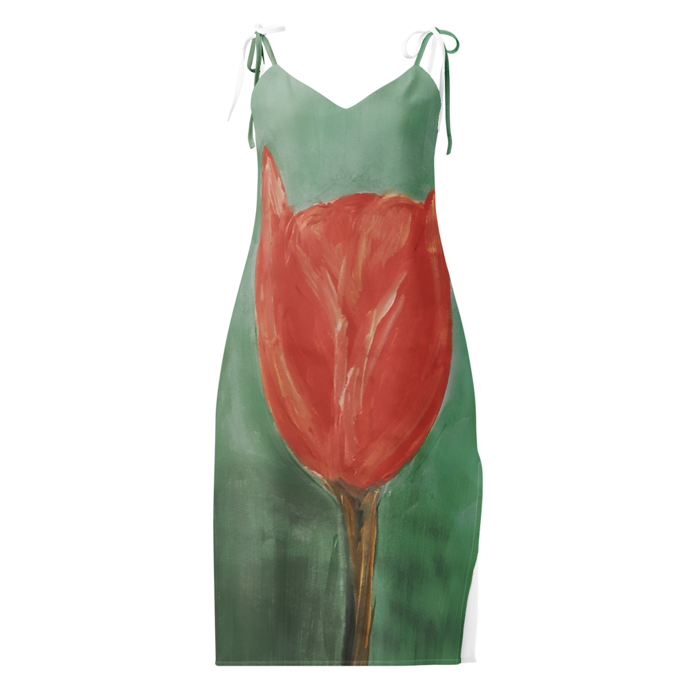 Tie-strap midi dress
