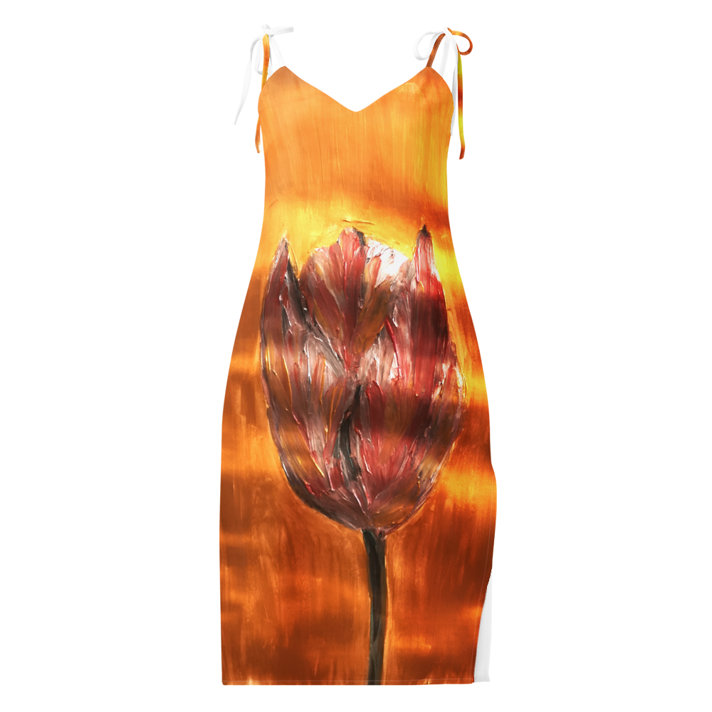 Tie-strap midi dress