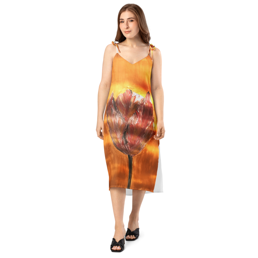 Tie-strap midi dress