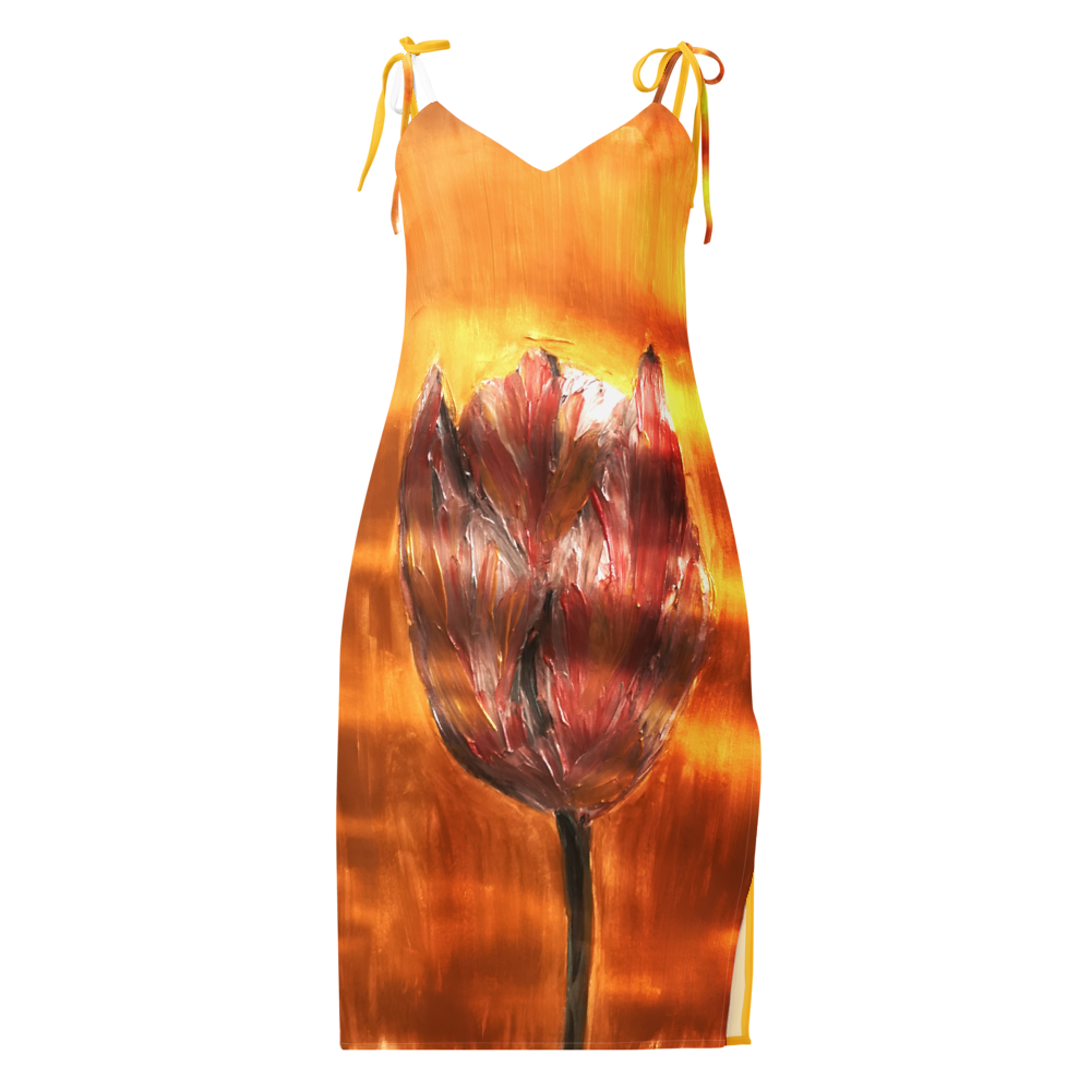 Tie-strap midi dress