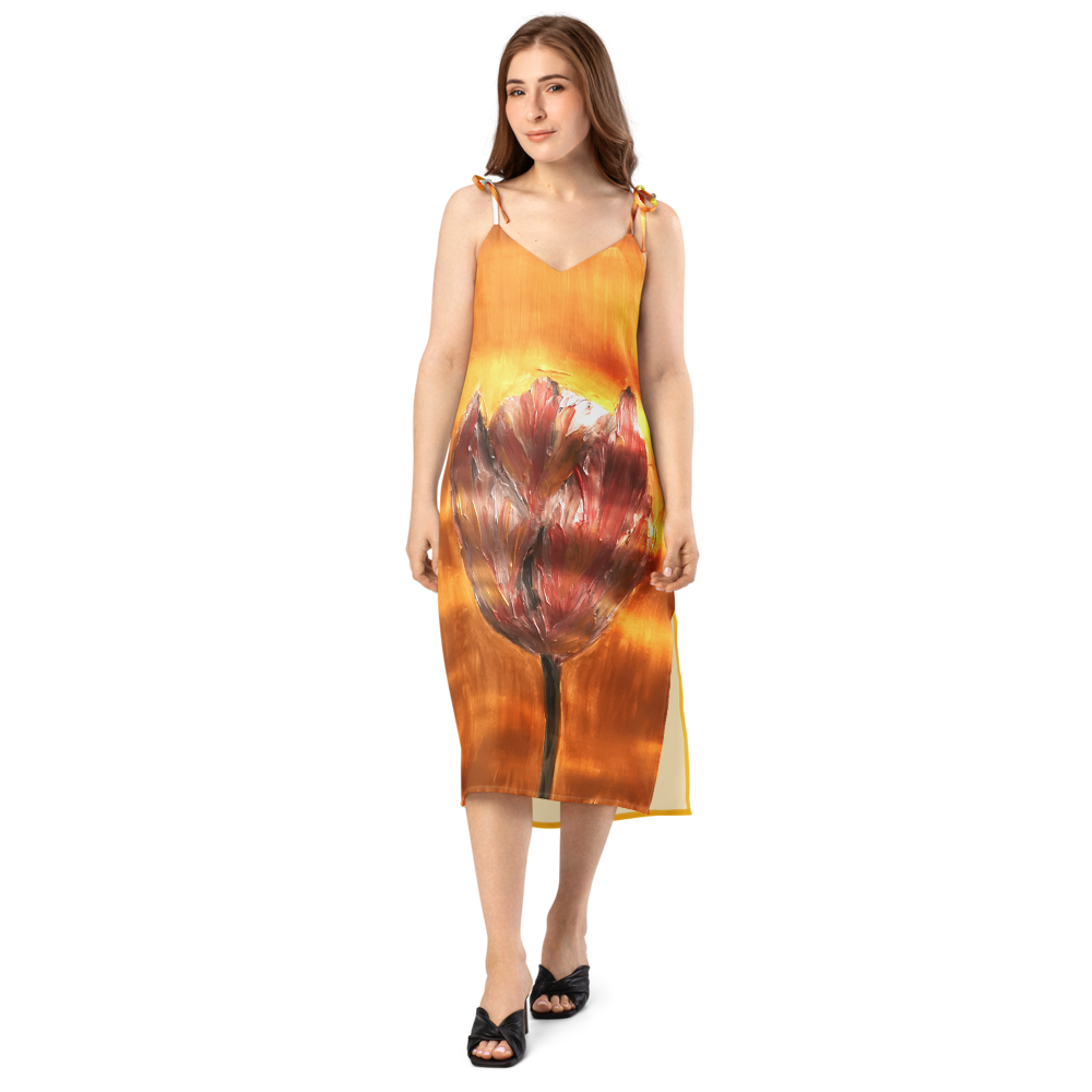 Tie-strap midi dress