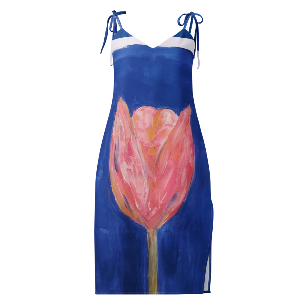 Tie-strap midi dress