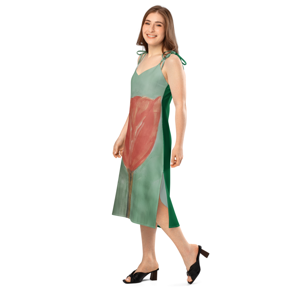 Tie-strap midi dress