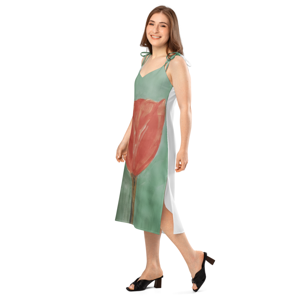 Tie-strap midi dress