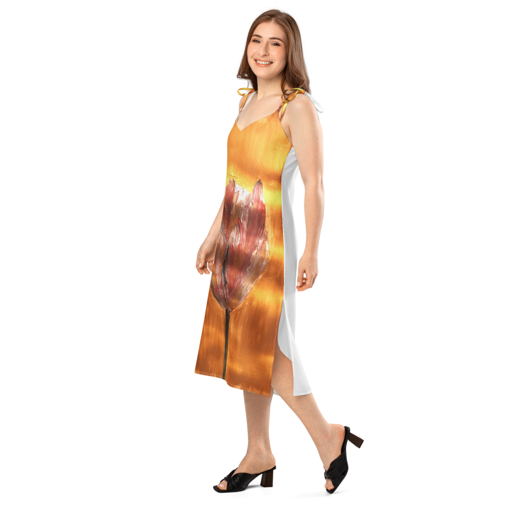 Tie-strap midi dress