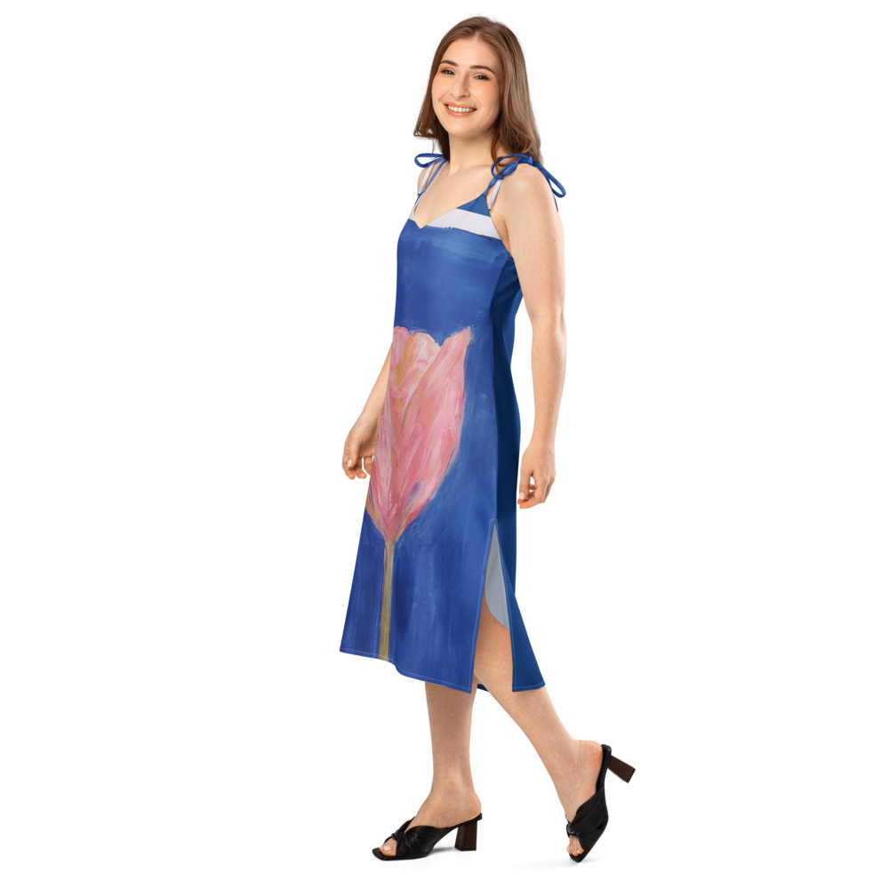 Tie-strap midi dress