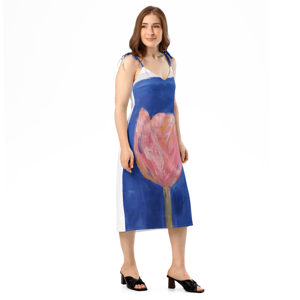 Tie-strap midi dress