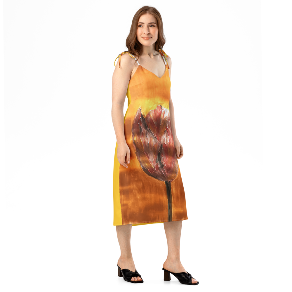 Tie-strap midi dress