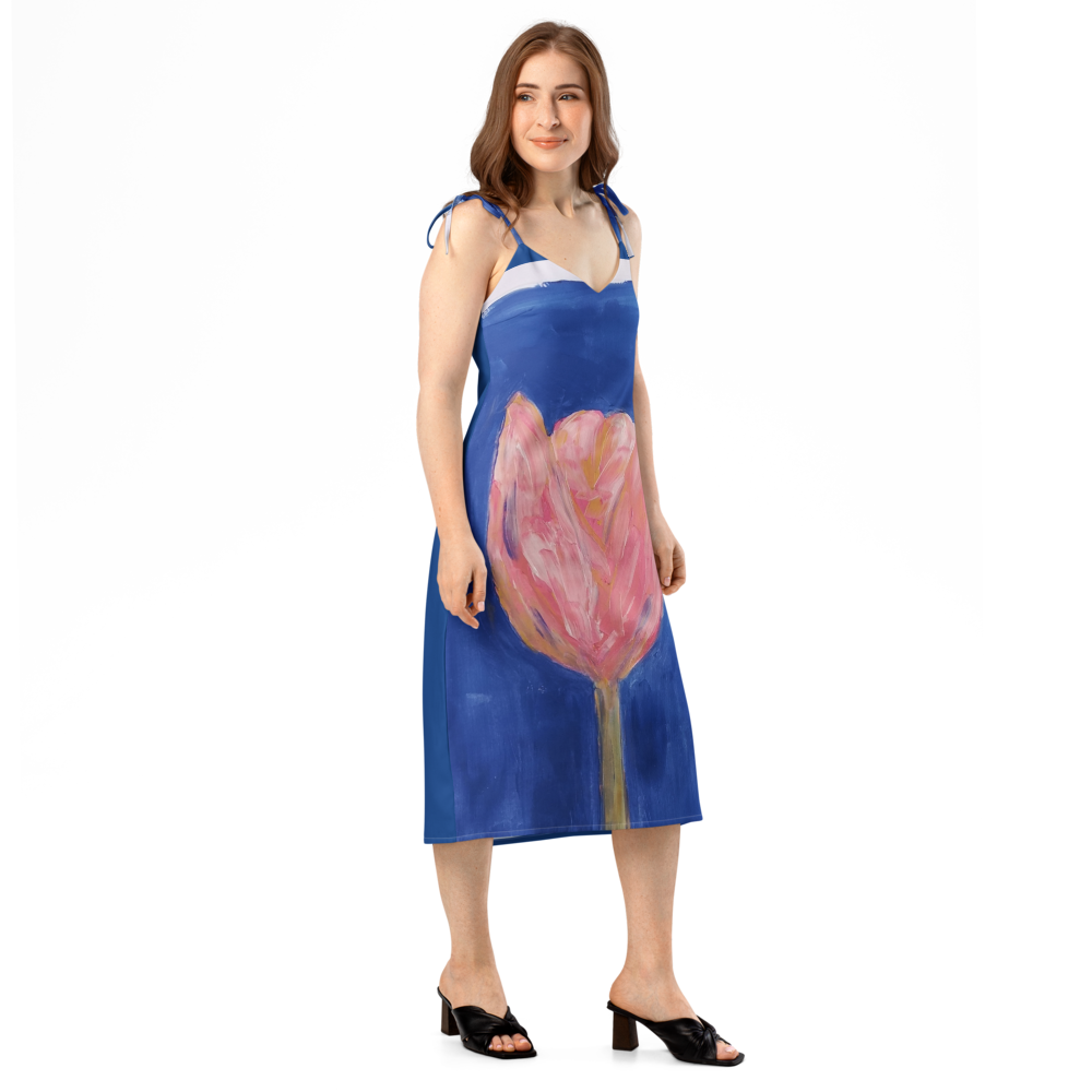 Tie-strap midi dress