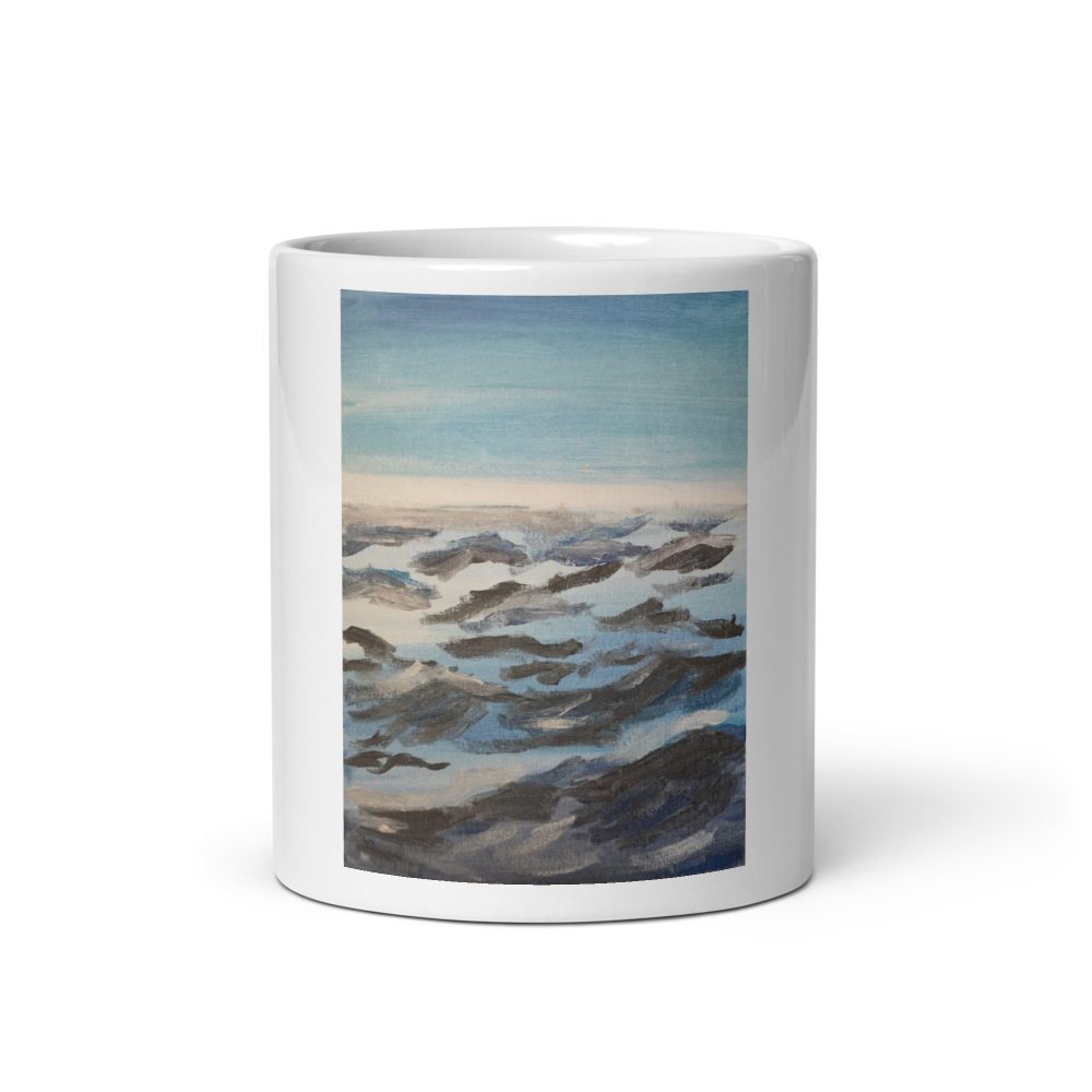 White glossy mug