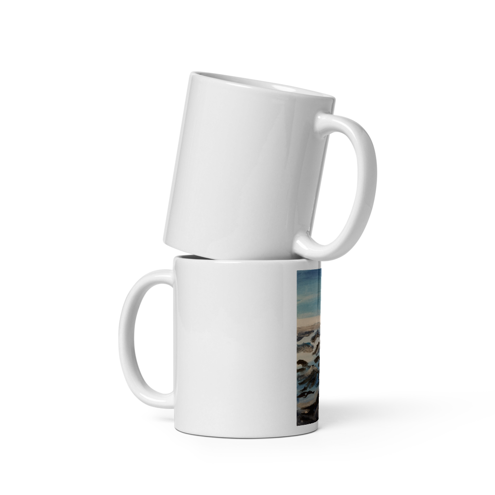 White glossy mug