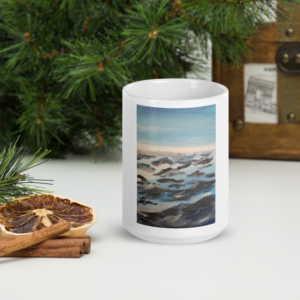White glossy mug