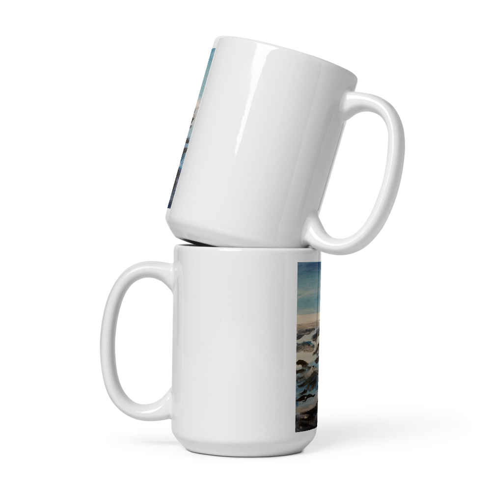 White glossy mug